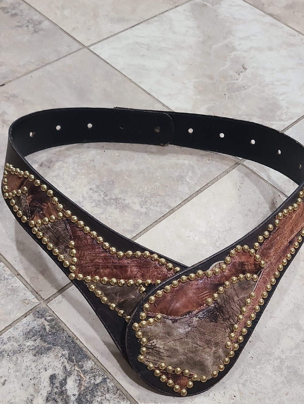 Leather Western Hip Belt in Brown and Black
